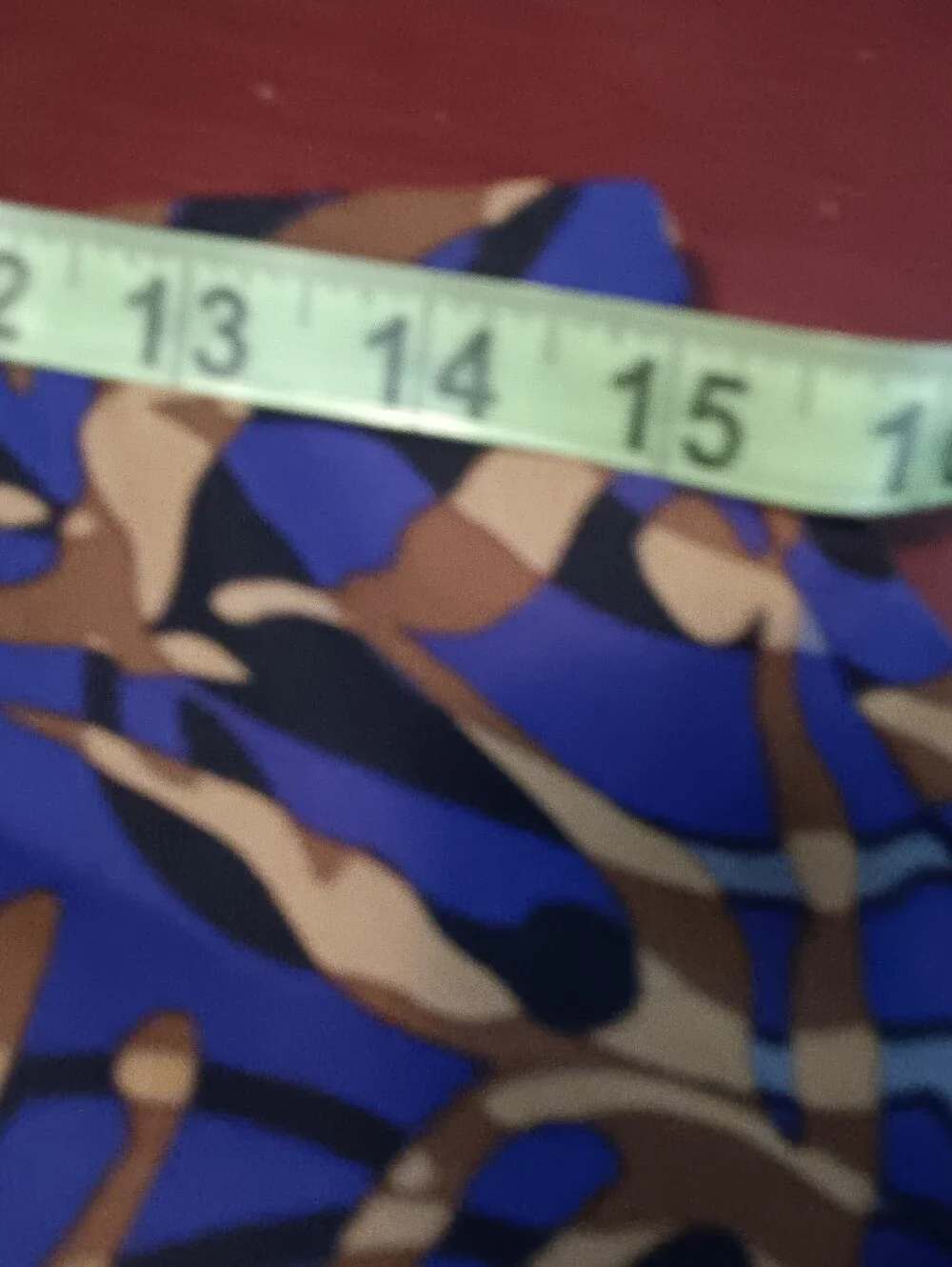 Women's Blue and Brown Printed Midi Skirt